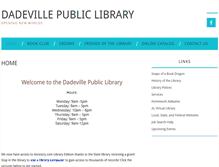 Tablet Screenshot of dadevillepubliclibrary.com